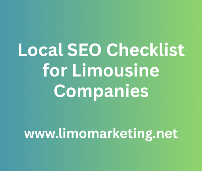 Local SEO Checklist for Limousine Companies